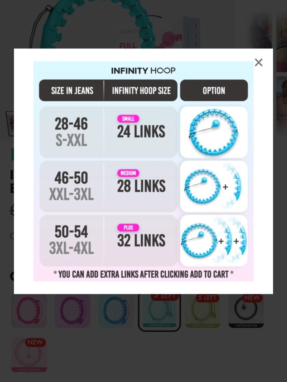 INFINITY HOOP Teal Fitness Ring With Sweat Band (S-XXL) - Picture 7 of 8